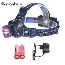 2500LM XML-T6 светодиодный фар Перезаряжаемые налобный фонарь для езды на велосипеде, 4 режимами Налобный фонарик Фара Фонарь для кемпинга Рыбная ловля