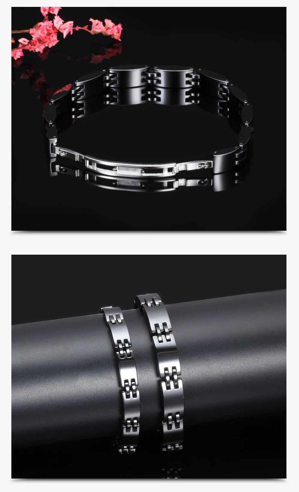 Черный керамический парный браслет браслеты из нержавеющей стали мужские Wo мужские ювелирные изделия на День святого Валентина