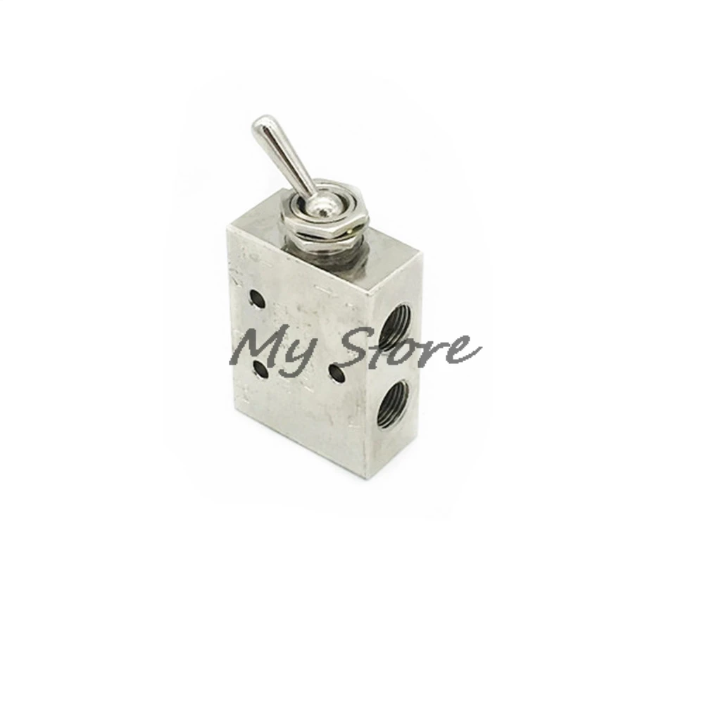 

Silver Tone Air Pneumatic 2 Position 5 Way Toggle Switch Valve TAC2-41V Pneumatic Valve