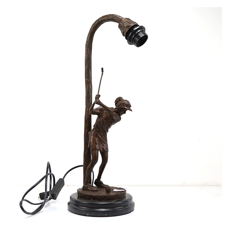 

Modern new designs of bronze sport statue table lamp