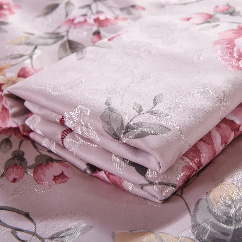 Цветочный розовый комплект постельного белья Король Королева Размер Комплект постельного белья Мягкий простыня пододеяльник наволочка