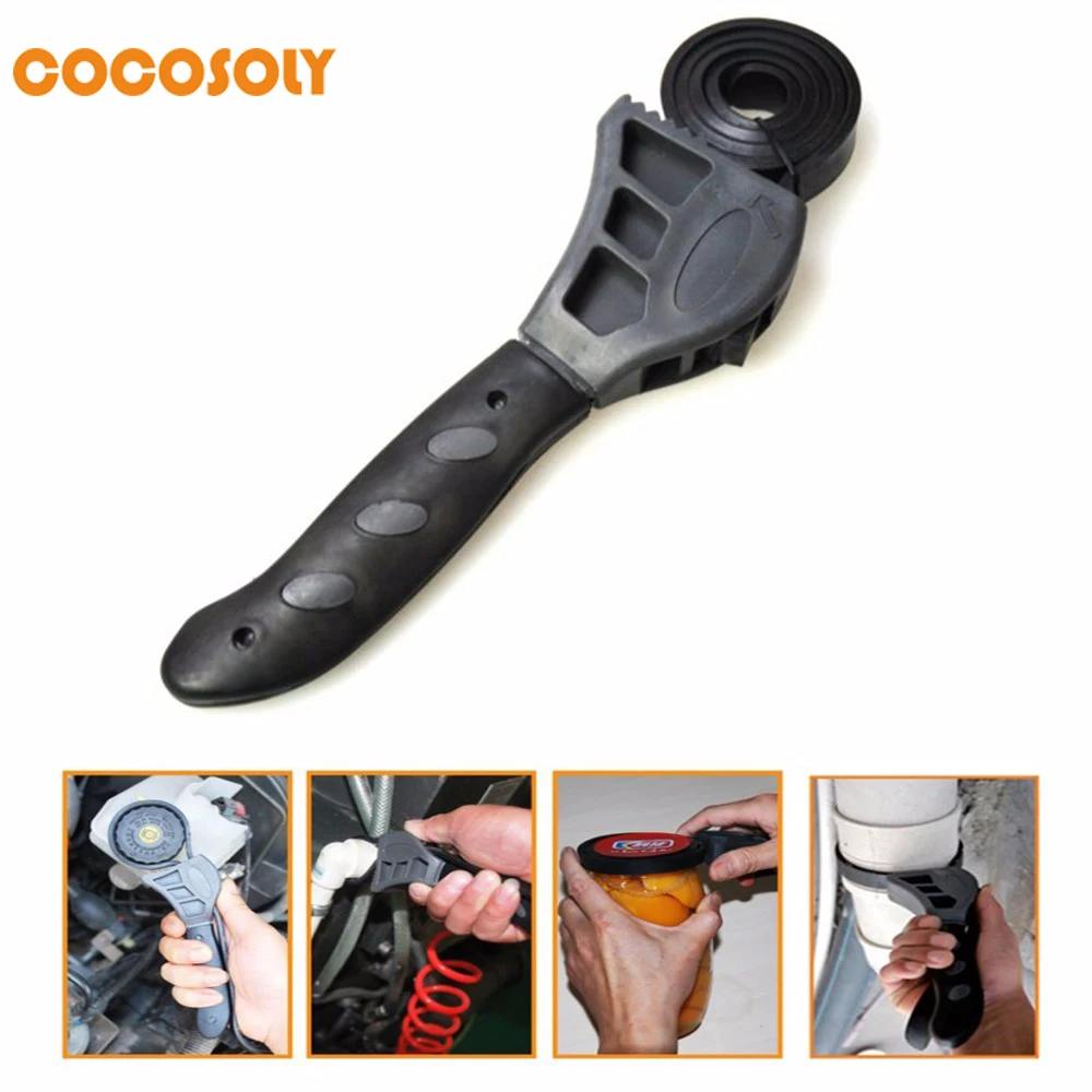 

1Pc Rubber Strap Wrench 500mm Universal Black Wrench Adjustable Spanner For Any Shape Opener Tool Car Repair Tools