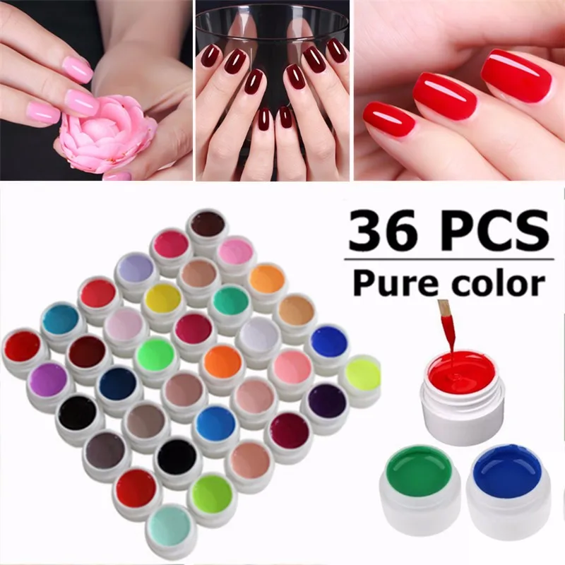 36 Pots Pure Color Decor UV Gel Nail Polish Excellent Nail Gel Manicure