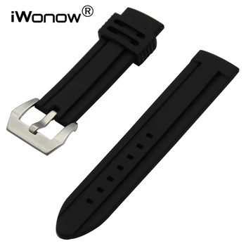 

Silicone Rubber Watch Band 22mm for Samsung Gear S3 Classic / Frontier Stainless Steel Pin Clasp Strap Wrist Belt Bracelet +Tool