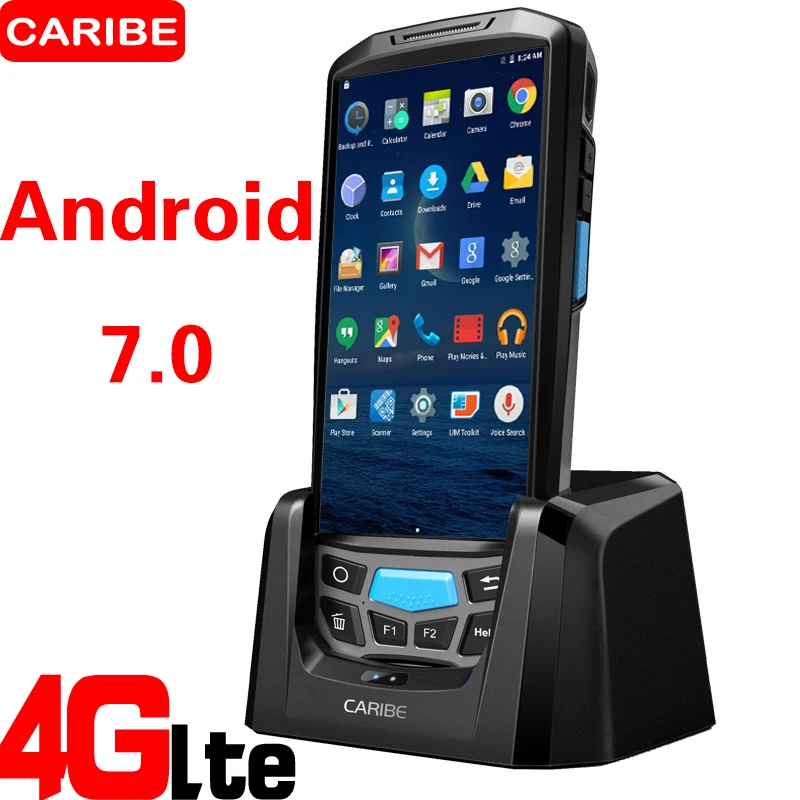 CARIBE мобильный сканер штрих кодов Wi Fi/blue tooth / 4G Прочный pos android pda со встроенным
