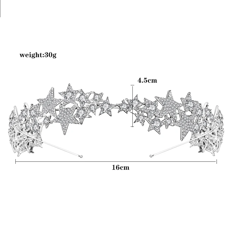 Корейская версия звездной короны ободок свадебные аксессуары для волос Свадебные украшения Аксессуары для свадебного платья