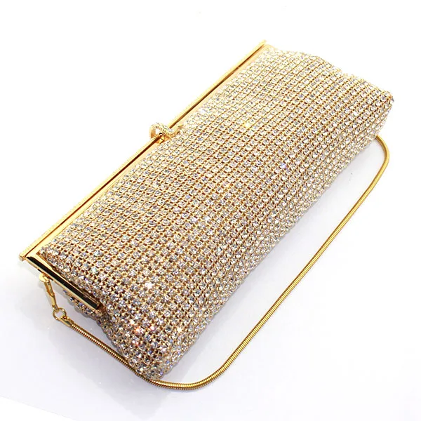 Горный хрусталь кристалл алмаза модные роскошные женские день клатч золотой маленький кошелек сумка с плеча цепь сумки ужин сумки