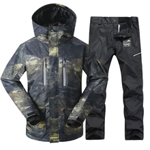 GSOU Снежный бренд, мужской лыжный костюм, лыжная куртка, брюки, ветрозащитная, водонепроницаемая, термальная, для улицы, спортивная одежда, зимняя мужская одежда, брючный комплект