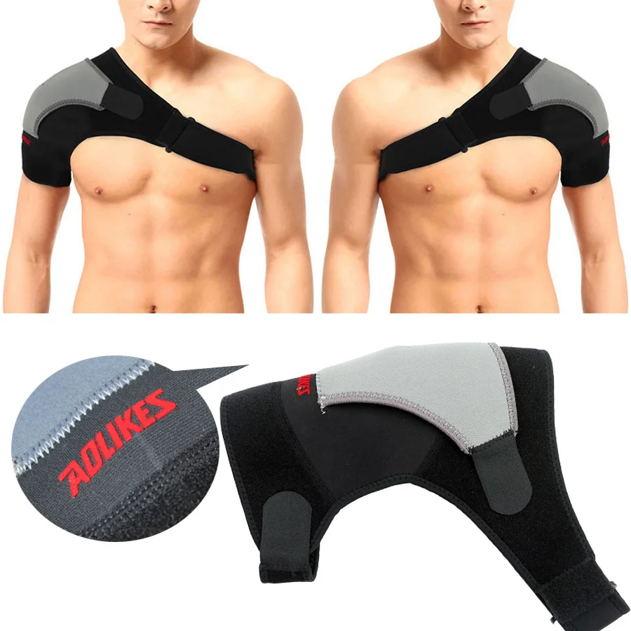 

Adjustable Right Single Shoulder Brace Support Strap Pad Gym Sports Protection Support Injury Arthritis Pain Bandage Z16301