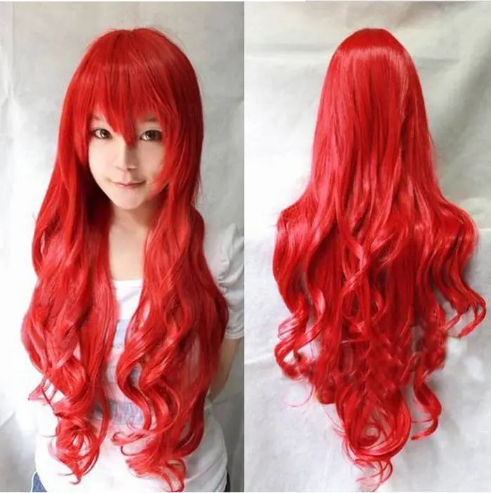 Hot heat resistant Party hair&gt&gt&gtFashion Lolita Long Dark Red Curly Cosplay Synthetic Women Vogue Wig |