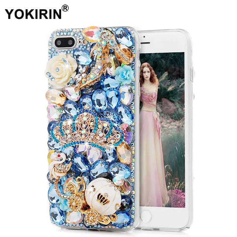 

YOKIRIN For iPhone 7 Plus Rhinestone Case Handmade Luxury 3D Glitter Crystal Diamond Hard PC Phone Cover Case for iPhone 7 Plus