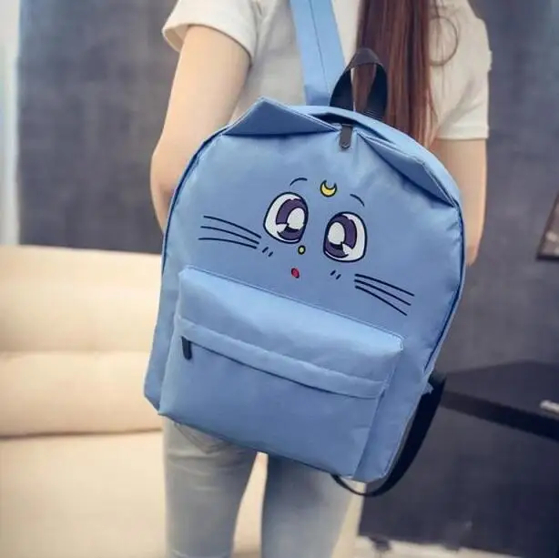 Новый Конструктор Женщины Холст Рюкзаки Кошка Глаза Животных Печати Школьные