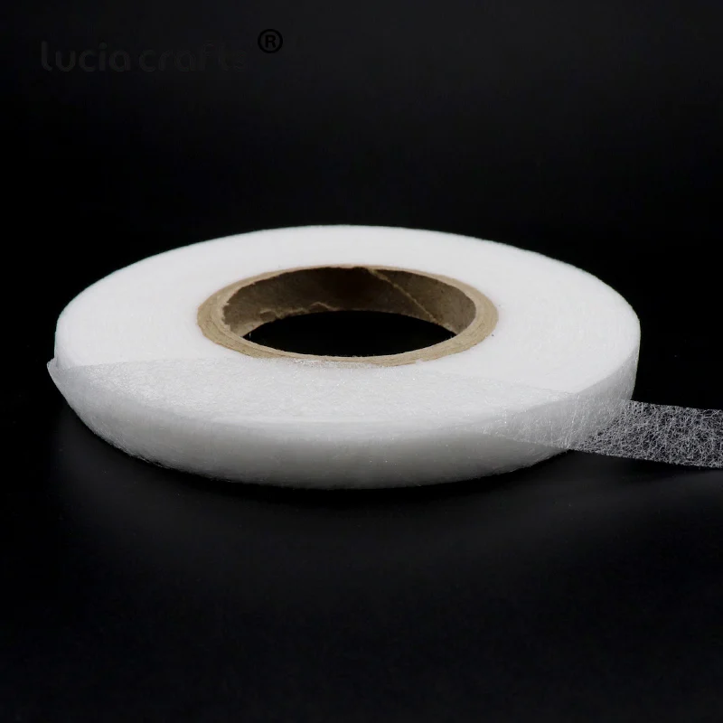 70 ярдов белая двусторонняя клейкая Ткань Нетканые Прокладочные ткани железо на шитье пэчворк DIY аксессуары для одежды J0139 - Цвет: 12mm