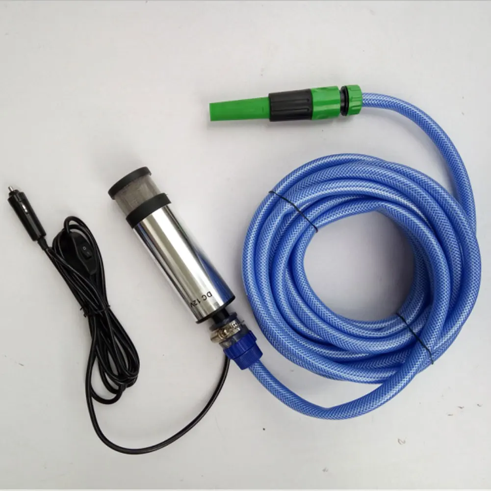 DC 12V Portable Adjustable Garden Hose High Pressure Submersible Pump