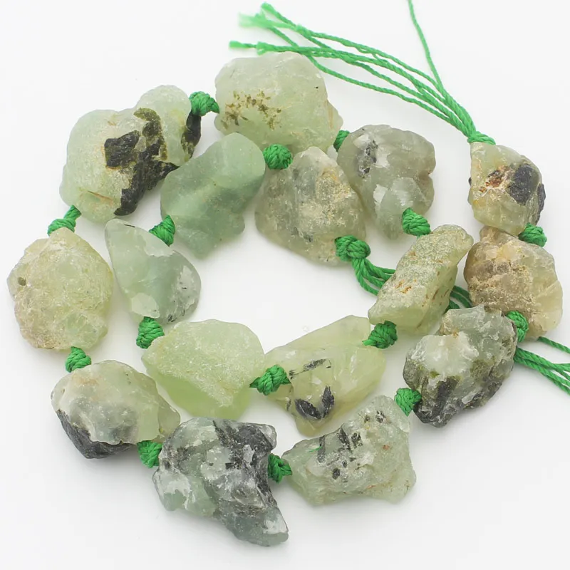 Грубые бусины произвольной формы из натурального камня для ювелирных изделий 1", амазониты, гранат, цитрин, прозрачные кварты, розовые кварты, флюорит - Цвет: Green Garnet