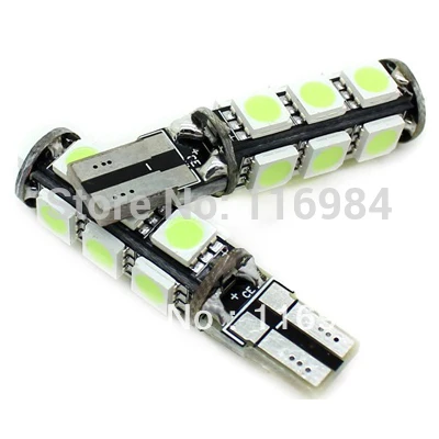 2 шт х автомобилей T10 13SMD 5050 светодиодный светильник лампа белый W5W 158 С CAN-BUS сторона