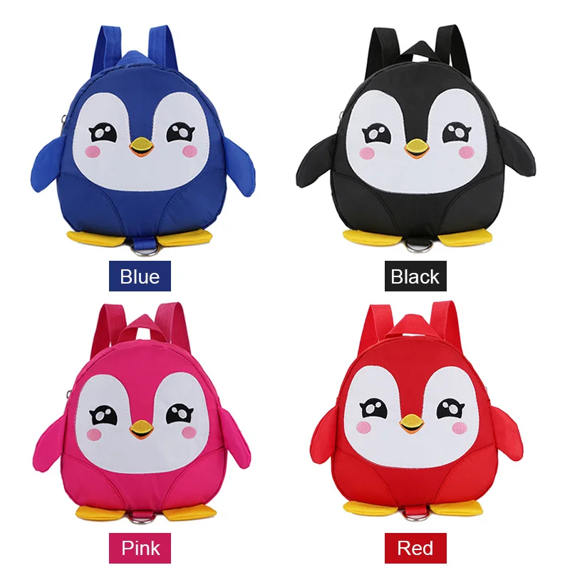 

2018 Cute Children Kids Backpack Anti-lost Mini Lovely Cartoon Penguin Safety Harness Belt Traction Rope BS88