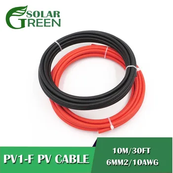 

Black cable 10m+Red Cable 10m 6mm2 PV Solar Connector Cable 10AWG Black or Red TUV Approval Power Cable PV/MC3 WY