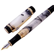 Jinhao серия век мраморная целлюлоидная авторучка красивая белая/желтая черная линия узор идеально подходит для выпускника/бизнеса/офиса