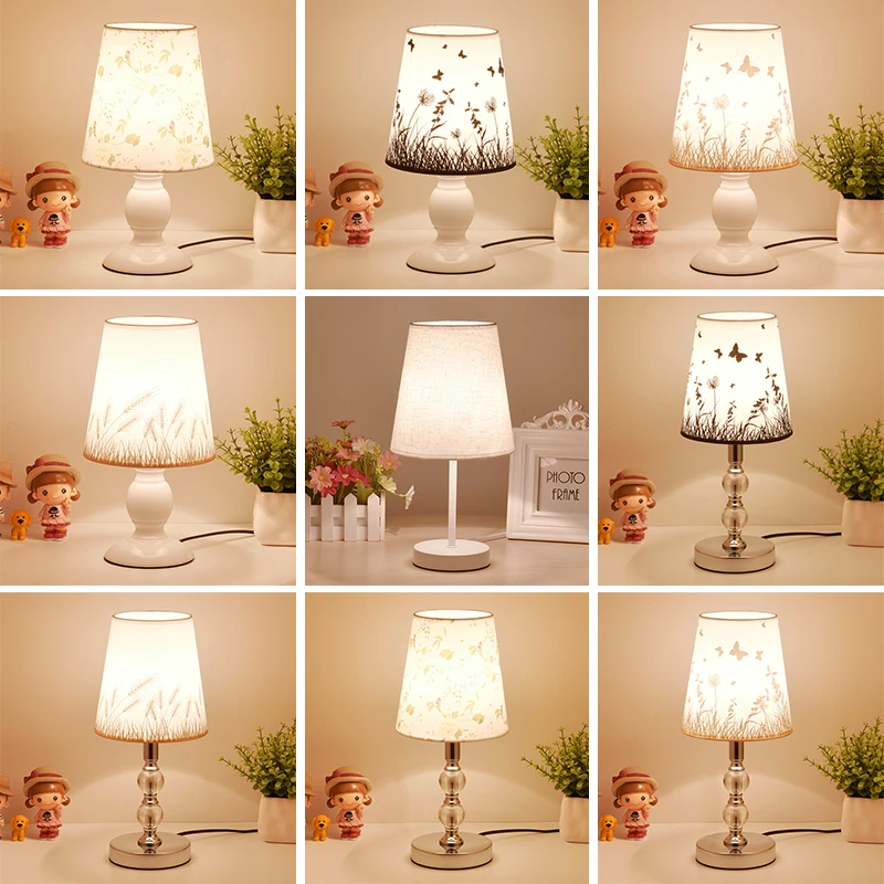 Baratos Lámparas De mesa De cristal para dormitorio sala De estar LED lámpara De cabecera Arte Moderna lámpara De cama decoración De Navidad Lampe De Chevet De chambre
