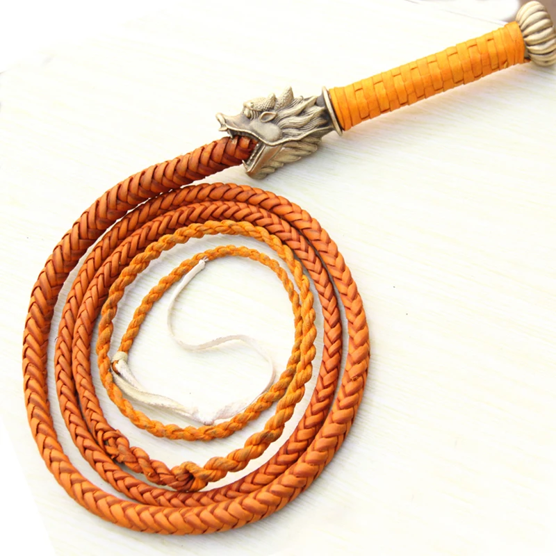 

Dragon Handle Horse Whip flogger Hand Made Halter Braided Riding Racing Genuine Cowhide Leather Equestrian Equipmen T $