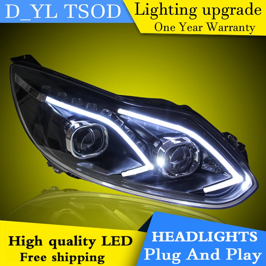 

Car Styling for Ford Focus Headlights 2012-2014 LED Headlight for Focus Head Lamp LED Daytime Running Light LED DRL Bi-Xenon HID