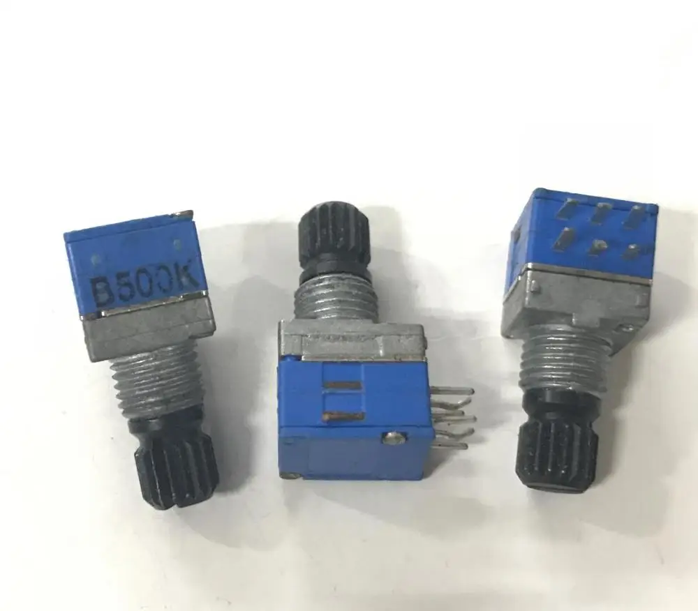 2PCS/LOT 09 type precision potentiometer B500K double shaft long 12MM