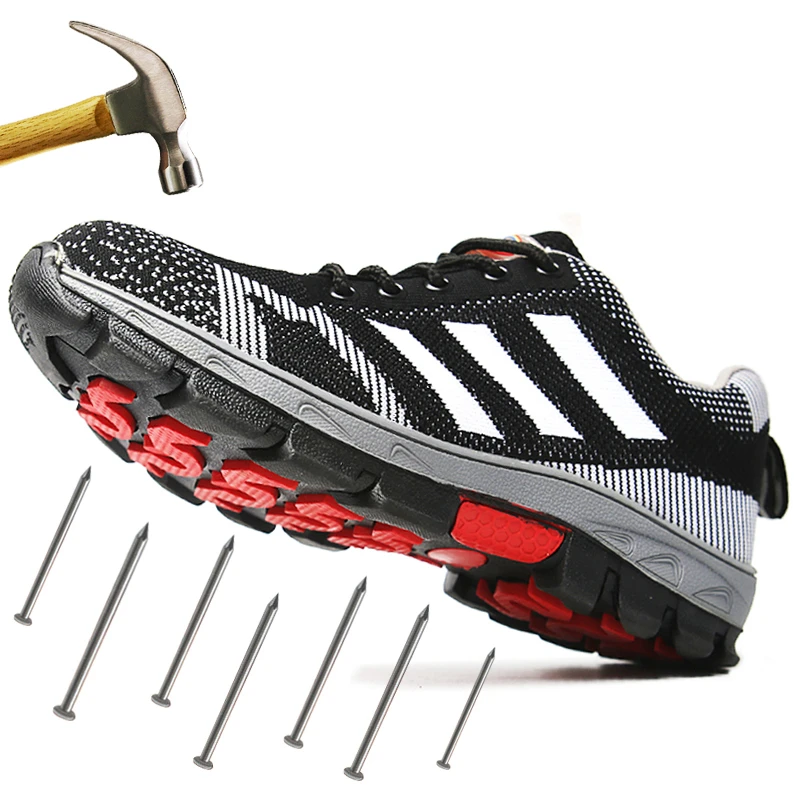 Männer Atmungsaktiv Stahl Kappe Kappe Arbeit Sicherheit Schuhe Männer Im Freien Anti-slip anti-pierce Stahl Punktion Beweis mesh Sicherheit Stiefel