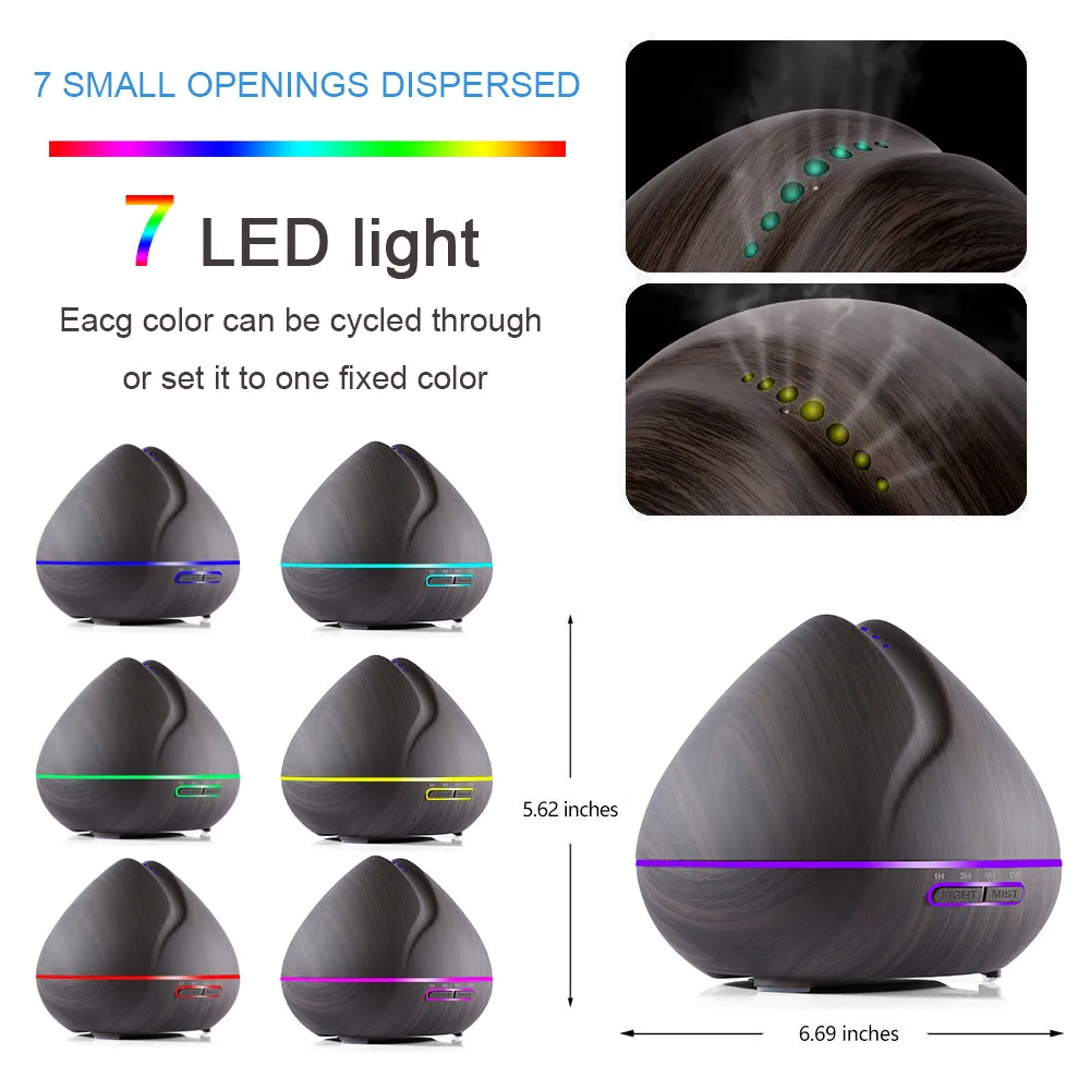 Diffuserlove 500 мл увлажнитель воздуха Арома эфирное масло диффузор ароматерапия Hmidificador 7 цветов Изменение светодиодный ночник