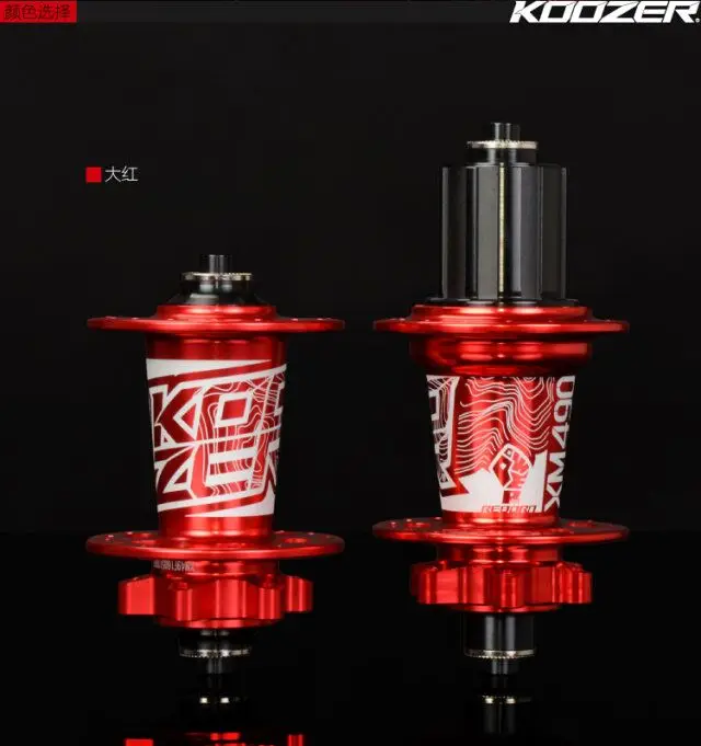 KOOZER XM490 4 ступицы втулка для горного велосипеда QR задняя ось 10x135 мм 12x142 мм 32 отверстия Дисковая тормозная ступица XD - Цвет: red  100x15   142x12