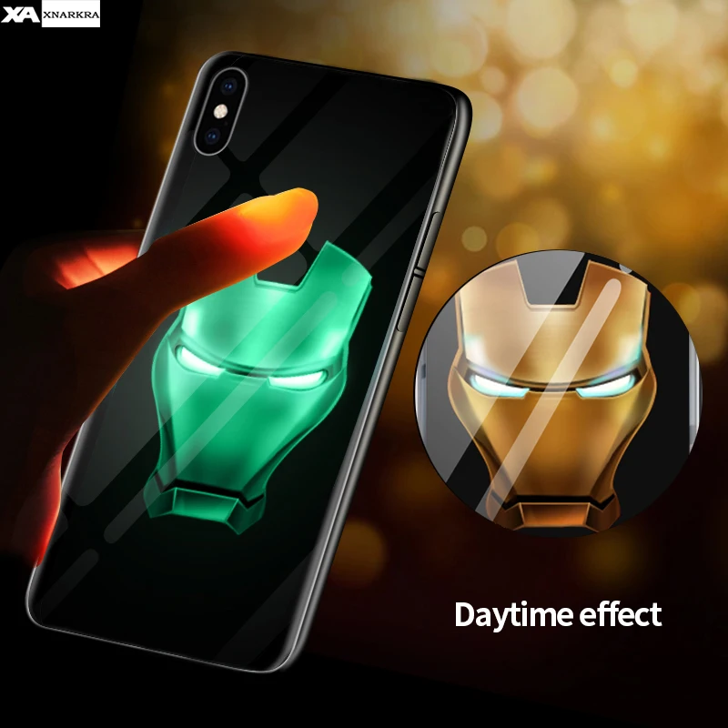 Marvel iron Man Venom Batman Deadpool Luminous Glass Case