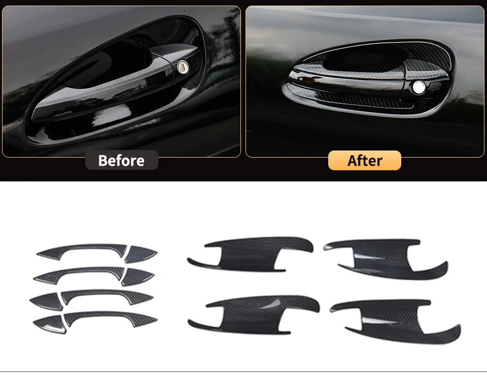 

Outer Door Bowl Handle Protective Stickers Cover Trim for Mercedes Benz GLE W166 ML350 350d GL320 450 GLS X166 Accessories