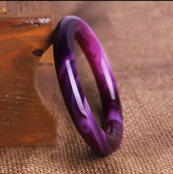 

Pure natural ice species purple agate bracelet Jade Bracelet Round terms Color Purple jade pith bangle
