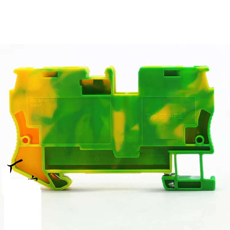 

100 pcs/bag ST6-PE Terminal rail Wiring board connector terminals Wire Cable Terminals ST3-6JD