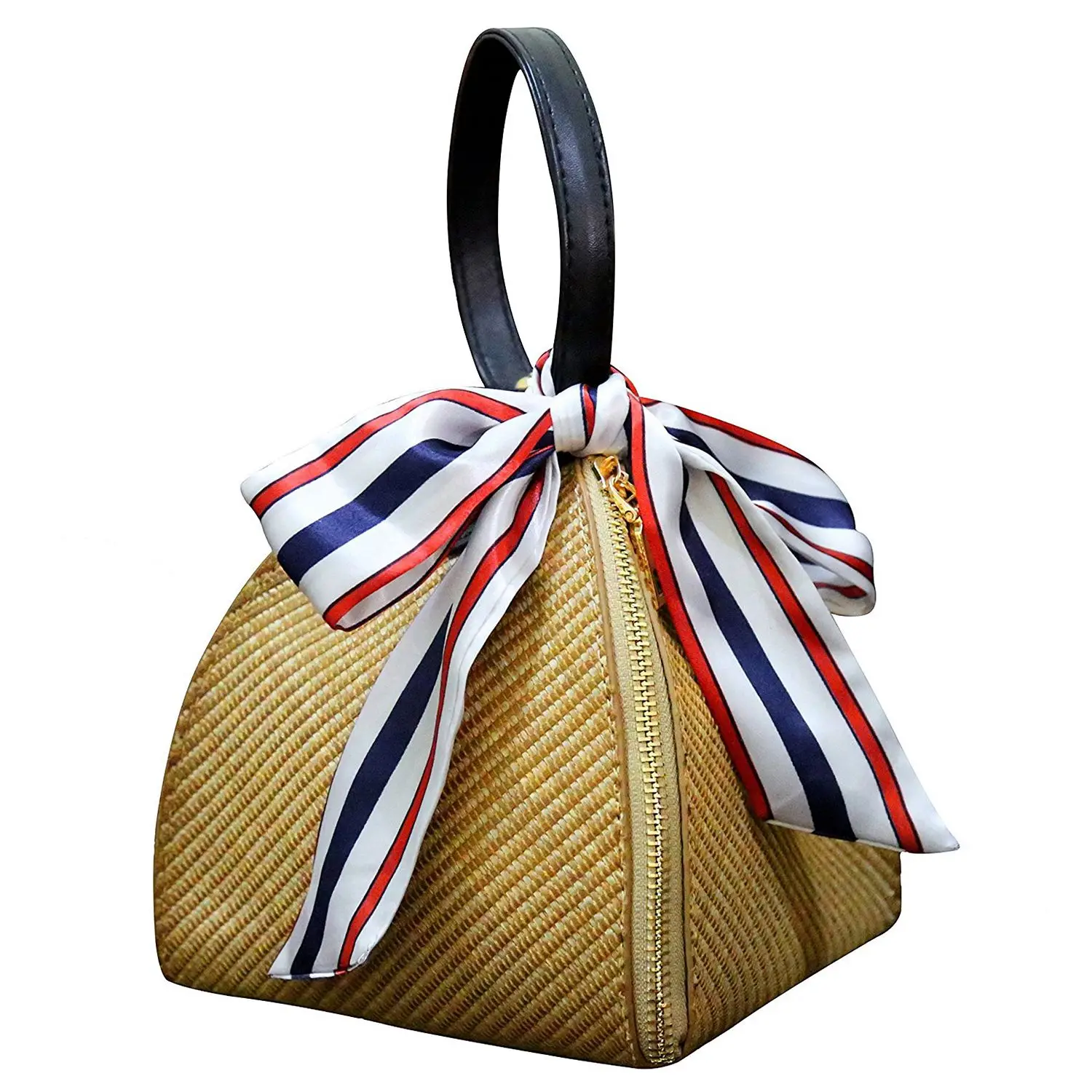 VSEN Chic Women Straw Handwoven Convertible Tote Crossbody Shoulder Bag