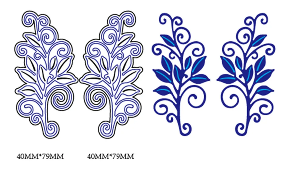 

2Pcs/Set Leaves Vine Grass Pattern DIY Metal Cutting Dies Cut Stencils DIY Decorative Cards Flower Tree DIY dies 40*79mm