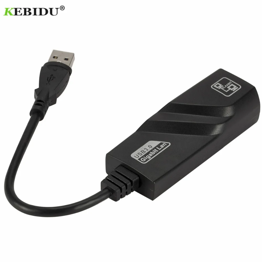 KEBIDU проводной USB 3,0-Gigabit Ethernet RJ45 LAN(10/100/1000) Мбит/с сетевой адаптер Ethernet Сетевая карта для ПК