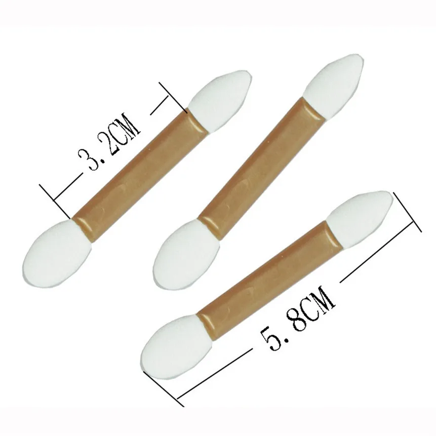 2017 50pcs Double Head Foam Rubber Eyeshadow Brush Cosmetic Makeup Tool