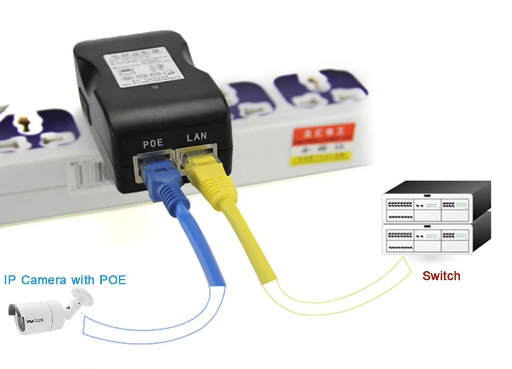 WANLIN PoE инжектор DC 48 В 0.5A мощность по Ethernet IEEE802.3af/at адаптер питания для PoE ip-камеры Wifi AP VoIP