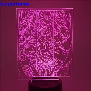 

Dragon Ball Figure Goku Vegeta Broly LED 3D Night Light Visual Illusion Dragon Ball Z Novelty Table Lamp for Bedroom Living Room