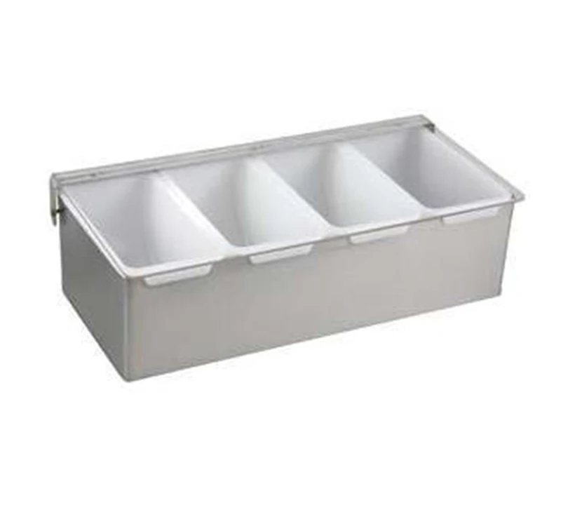 

Stainless Steel Condiment Holder 4 Compartment Kitchen Tools Bar Accessories