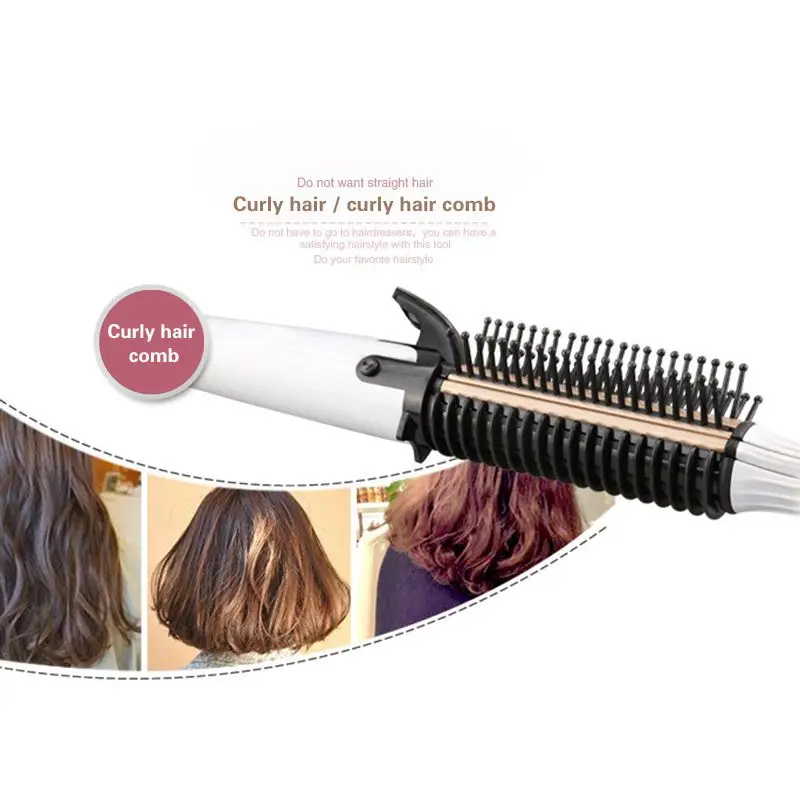 

Kemei 3 In 1 Multifunction Hair Straightener Hair Curler + Comb Curler Ceramic Coating Foldable Hair Curling Iron Hair Styler