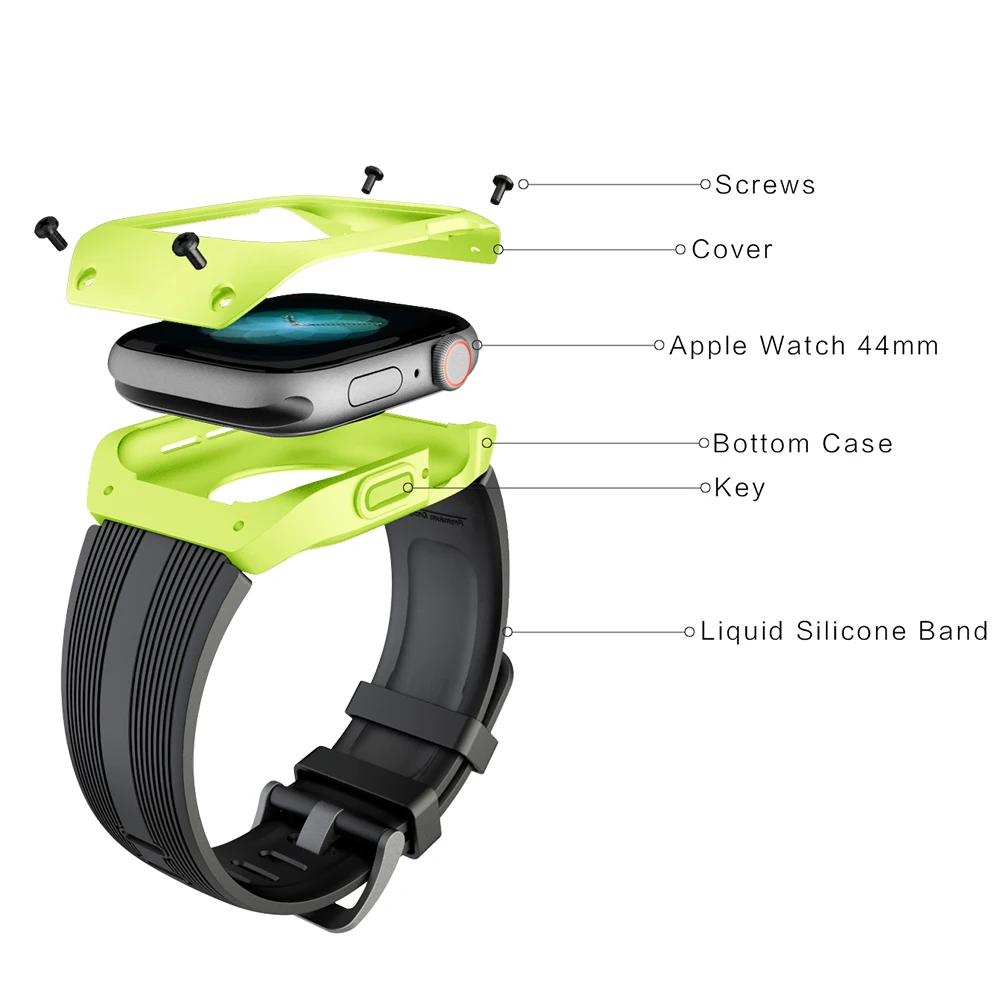 Strap for Apple Watch Band 44mm Sreies 4 Straps for Apple Watch Case Cover High Quality Silicone tpu Watch Anti-fall 44mm