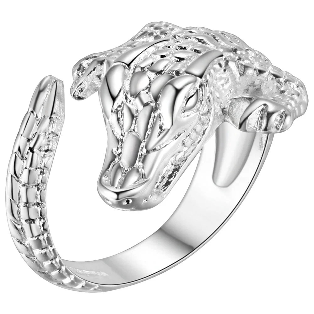 

925 jewelry Silver Plated Ring Charming Rose Wedding Rings For Women Valentine's gift Alligator ring