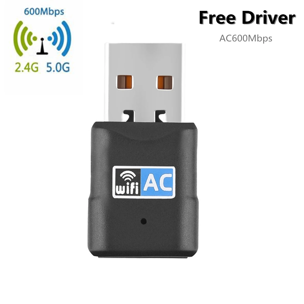 WiFi адаптер Бесплатный драйвер 600 Мбит/с Беспроводная USB Сетевая карта Ethernet ПК Wifi Lan