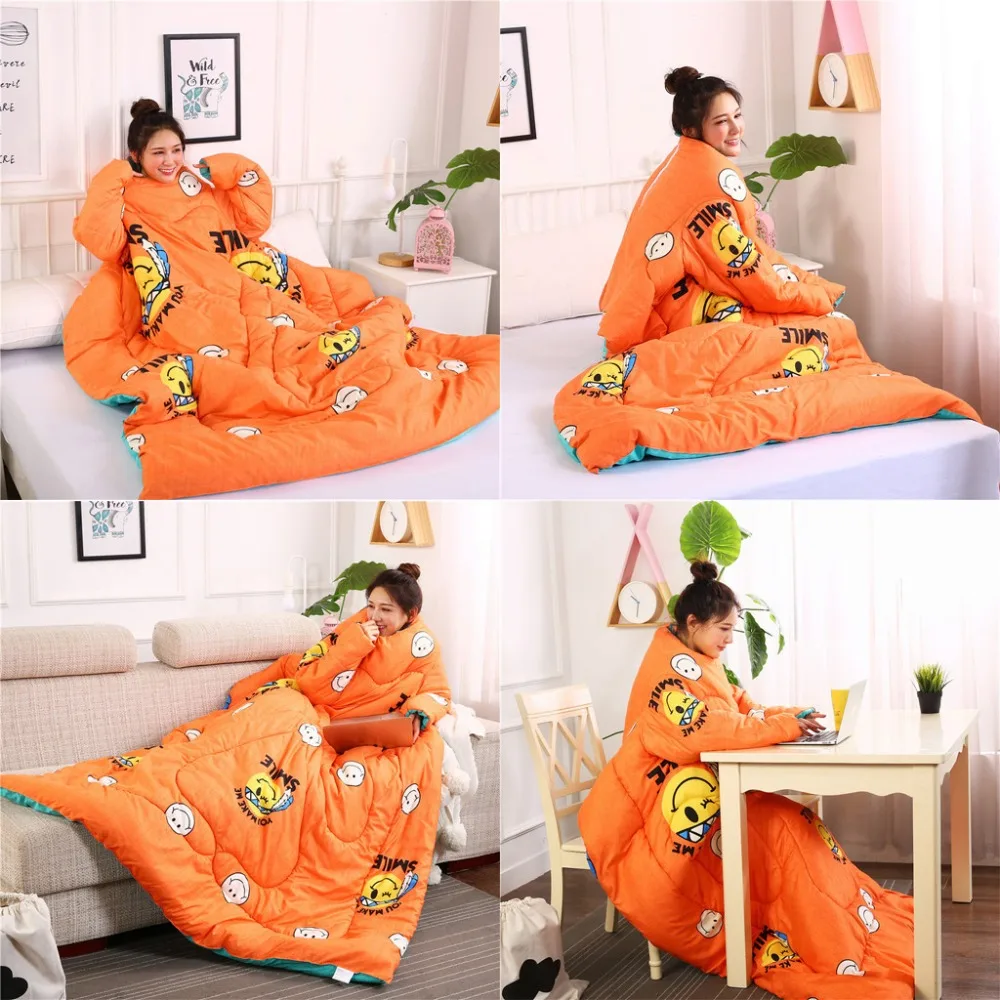 

Winter Lazy Quilt with Sleeves Winter Quilt Home Bedding Printed Edredom Warm Dropshipping VIP Winter Duvet Blanket Cape Cloak