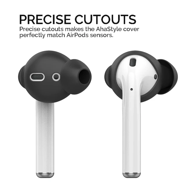 AhaStyle 3 Pairs Silicone Earbuds Covers Case for Apple AirPods Storage  Hook Pouch + Anti-Slip Ear Tips for EarPods Accessories