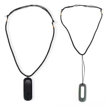 

Silicone Necklace Carrier Pendant Case with Lanyard Strap For Mi Band 2 -Drop