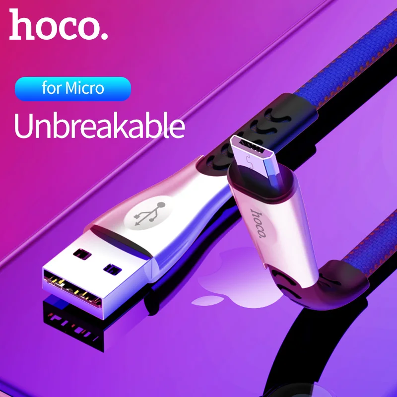 Hoco 2.4A aleación de aluminio Micro USB Cable 1,2 m para Xiaomi Redmi nota carga rápida de teléfono móvil USB cargador de datos cable para Samsun