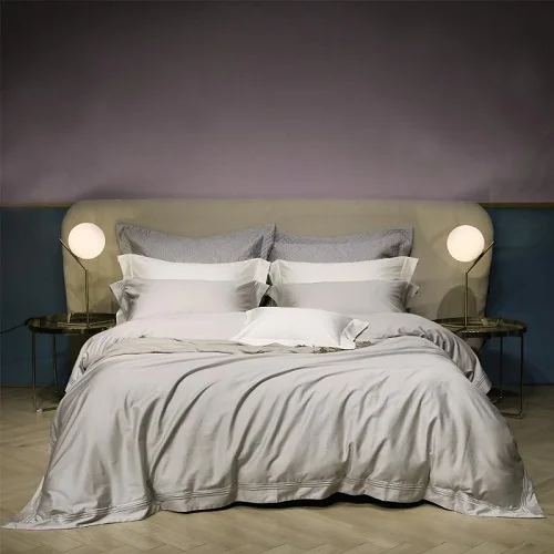 Bedding set 2 1000TC набор постельного белья из египетского хлопка, белый, серый, queen King size, простыня, пододеяльник, parrure de lit ropa/juego de cama - Цвет: Bedding set 2